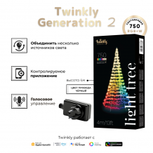 Конусная ель LED Twinkly Light tree (Multicolor + White edition) RGBW 750, IP44, высота 4 м, Generation II (TWP750SPP-BEU)