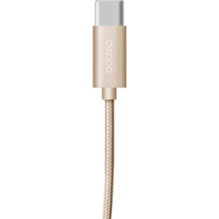 Фото товара Deppa Alum USB Type-C - USB Type-C (1.2м, нейлоновая оплетка, золото)