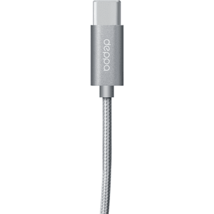 Фото товара Deppa Alum USB Type-C - USB Type-C (1.2м, нейлоновая оплетка, графит)