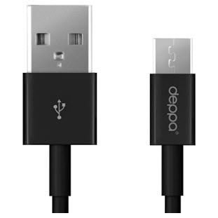 Фото товара Deppa АЗУ USB Quick Charge 2.0, дата-кабель microUSB, Ultra (черный)