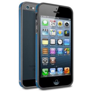Чехол Deppa Slim Bumper для Apple iPhone 5/5S (черный/синий)