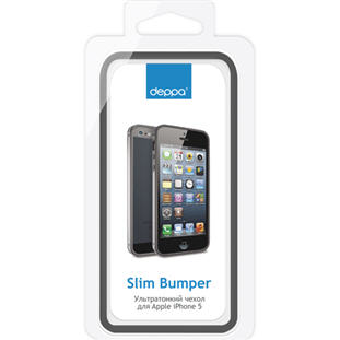 Фото товара Deppa Slim Bumper для Apple iPhone 5/5S (черный/серый)