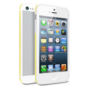Чехол Deppa Slim Bumper для Apple iPhone 5/5S (белый/желтый)