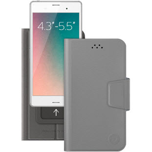 Чехол Deppa Wallet Slide L универсальный для смартфонов 5.5"-6.5" (серый)