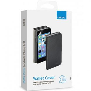 Фото товара Deppa Wallet Cover для Apple iPhone 5/5S (черный)