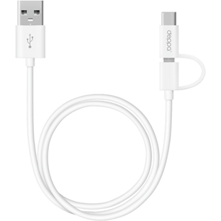 Data-кабель Deppa 2 в 1: micro USB, Type-C (1.2м, белый)