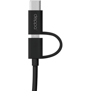 Фото товара Deppa 2 в 1: micro USB, Type-C (1.2м, черный)