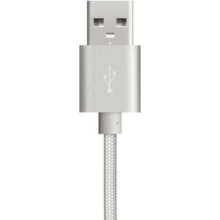 Фото товара Deppa Alum USB А 3.0 - USB Type-C (1.2м, нейлоновая оплетка, серебро)