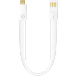 Data-кабель Deppa USB - micro USB (плоский, магнит, 0.23м, белый)