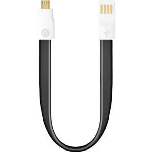Data-кабель Deppa USB - micro USB (плоский, магнит, 0.23м, черный)