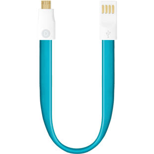 Data-кабель Deppa USB - micro USB (плоский, магнит, 0.23м, голубой)