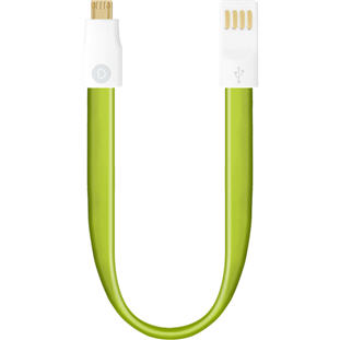 Data-кабель Deppa USB - micro USB (плоский, магнит, 0.23м, зеленый)