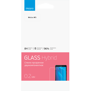 Защитное стекло Deppa Hybrid для Meizu M5 (прозрачное, 0.2мм)