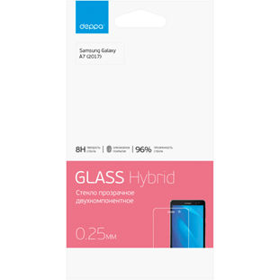 Защитное стекло Deppa Hybrid для Samsung Galaxy A7 2017 (прозрачное, 0.25мм)