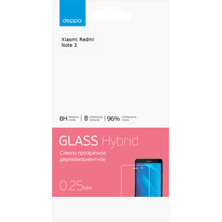Защитное стекло Deppa Hybrid для Xiaomi Redmi Note 3 (прозрачное, 0.25мм)