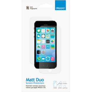 Защитная пленка Deppa для Apple iPhone 5/5S/5C/SE (DUO-комплект, матовые)