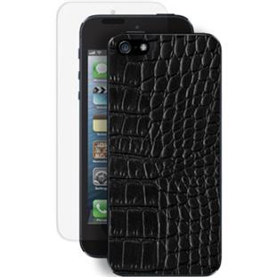 Чехол Deppa накладка кожаная для Apple iPhone 5 (reptile black)