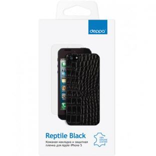 Фото товара Deppa накладка кожаная для Apple iPhone 5 (reptile black)