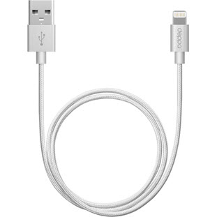Data-кабель Deppa USB - 8-pin для Apple (MFI, 1.2м, нейлоновая оплетка, светло-серый)