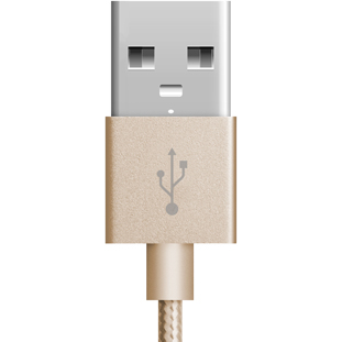 Фото товара Deppa USB - micro USB (1.2м, нейлоновая оплетка, золотой)