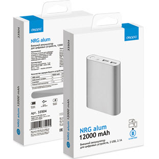 Фото товара Deppa NRG alum 12000 mAh, 2USB, 2.1A