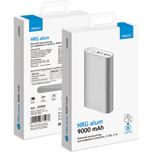 Фото товара Deppa NRG alum 9000 mAh, 2USB, 2.1A