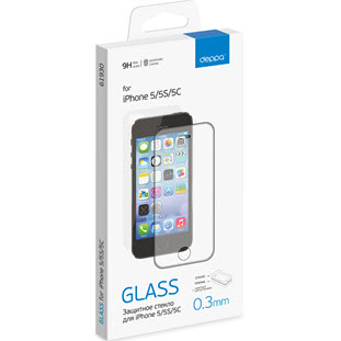 Фото товара Deppa для экрана Apple iPhone 5/5S/SE/5C (Asahi, прозрачное, 0.3мм)