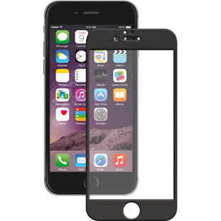 Защитное стекло Deppa для экрана Apple iPhone 6/6S (Asahi, прозрачное, черное, 0.4мм)
