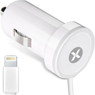 Зарядное устройство Dexim DCA288 2.4A автомобильное для iPhone5/iPad 4/iPad mini/iPod touch 5/iPod nano 7 (белый)
