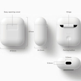 Фото товара Elago Silicone для Apple AirPods (EAPSC-LUBL, белый)