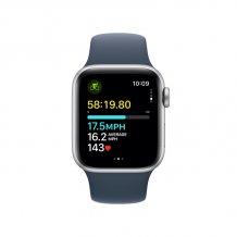 Фото товара Apple Watch SE (2023) 40mm Silver Aluminium Case with Storm Blue Sport Band (GPS) (размер M/L)