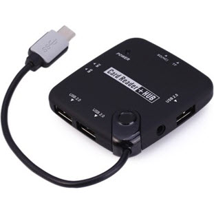 USB-концентратор High quality USB 3.1 Type C (Multiple 3 Port Hub & TF SD MS Card Reader)