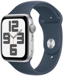 Умные часы Apple Watch SE (2024) 44mm Silver Aluminium Case with Denim Sport Band (GPS) (размер M/L)