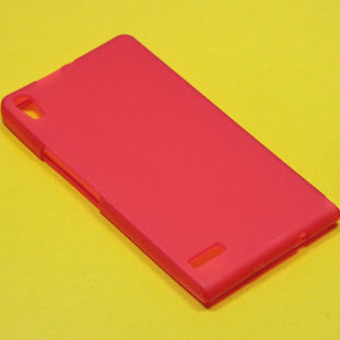 Чехол Jast силиконовый для Huawei Ascend P6 (красный матовый)