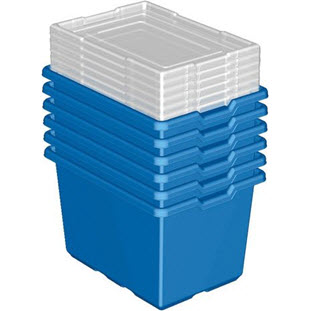 Фото товара LEGO XL Blue Storage Bin 6 штук 9840 Большие короба