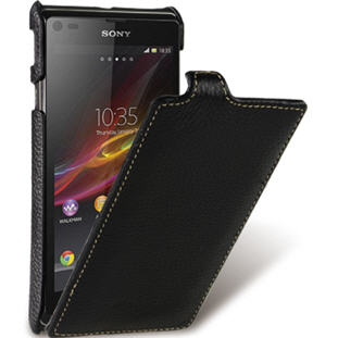 Чехол Melkco Premium кожаный флип для Sony Xperia L (черный)