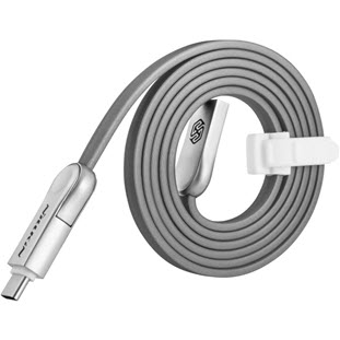 Data-кабель Nillkin Plus III Cable microUSB + Type-C (1м, 2.1А, серый)