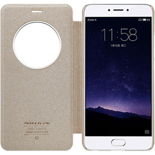 Фото товара Nillkin Sparkle Leather книжка с окошком для Meizu MX6 (золотой)