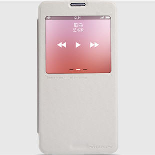 Чехол Nillkin Sparkle Leather книжка с окошком для Samsung Galaxy S5 (белый)