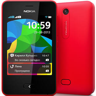Фото товара Nokia 501 Asha Dual Sim (red) / Нокия 501 Аша Две Сим-карты (красный)