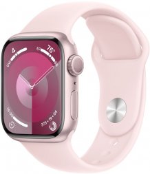 Умные часы Apple Watch Series 9 41mm Pink Aluminum Case with Light Pink Sport Band (GPS) (размер S/M)