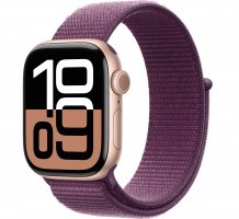 Фото товара Apple Watch Series 10 42 mm Rose Gold Aluminum Case with Plum Sport Loop (GPS)