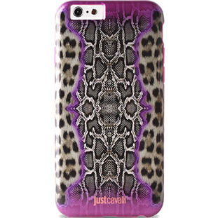 Чехол Puro Just Cavalli силиконовый для iPhone 6 (питон/леопард розовый)