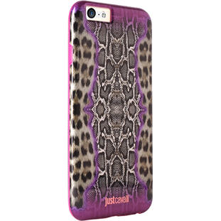 Фото товара Puro Just Cavalli силиконовый для iPhone 6 (питон/леопард розовый)