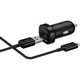 Зарядное устройство Samsung EP-LN930BBEGRU автомобильное microUSB + кабель (2А, черный)