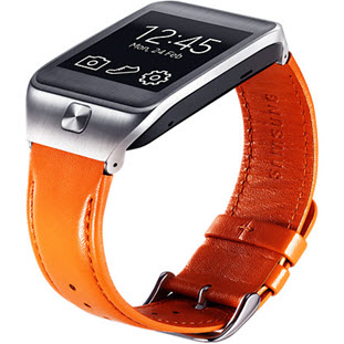 Ремешок Samsung для Gear 2 (ET-SR380LOEGRU, orange leather)