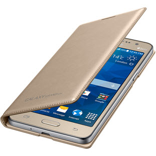 Чехол Samsung Flip Wallet книжка для Galaxy Grand Prime (EF-WG530BFEGRU, золотой)