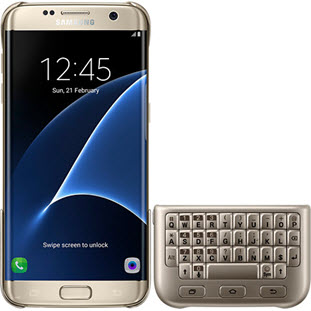 Фото товара Samsung Keyboard Cover накладка для Galaxy S7 Edge (EJ-CG935UFEGRU, золотой)