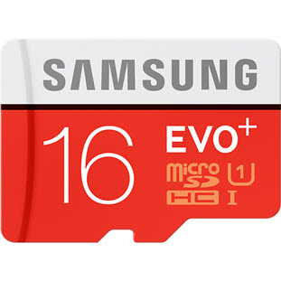 Карта памяти Samsung EVO Plus microSDHC MB-MC16DA/RU 16Gb + SD adapter