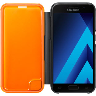 Фото товара Samsung Neon Flip Cover книжка для Galaxy A3 2017 (EF-FA320PBEGRU, черный)